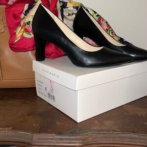 Alex Marie Black Block Heel Pumps